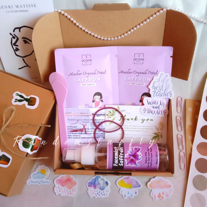 Saffron FACEMIST Package Box Package Organic Mask Pack Gift BOX