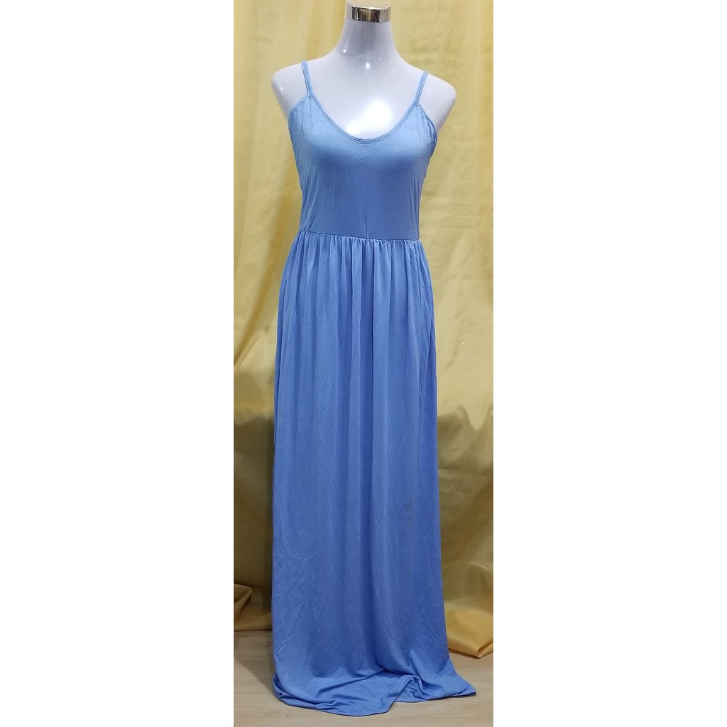silky baby blue dress