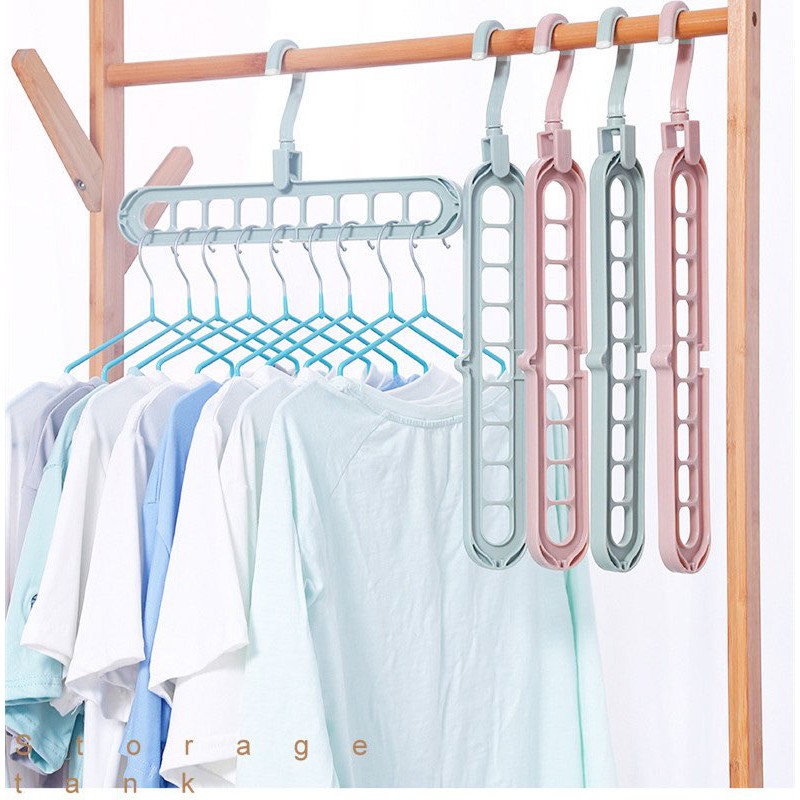 Multi-functional Magic Hanger Storage Artifact Hanger 9 Hole Folding ...