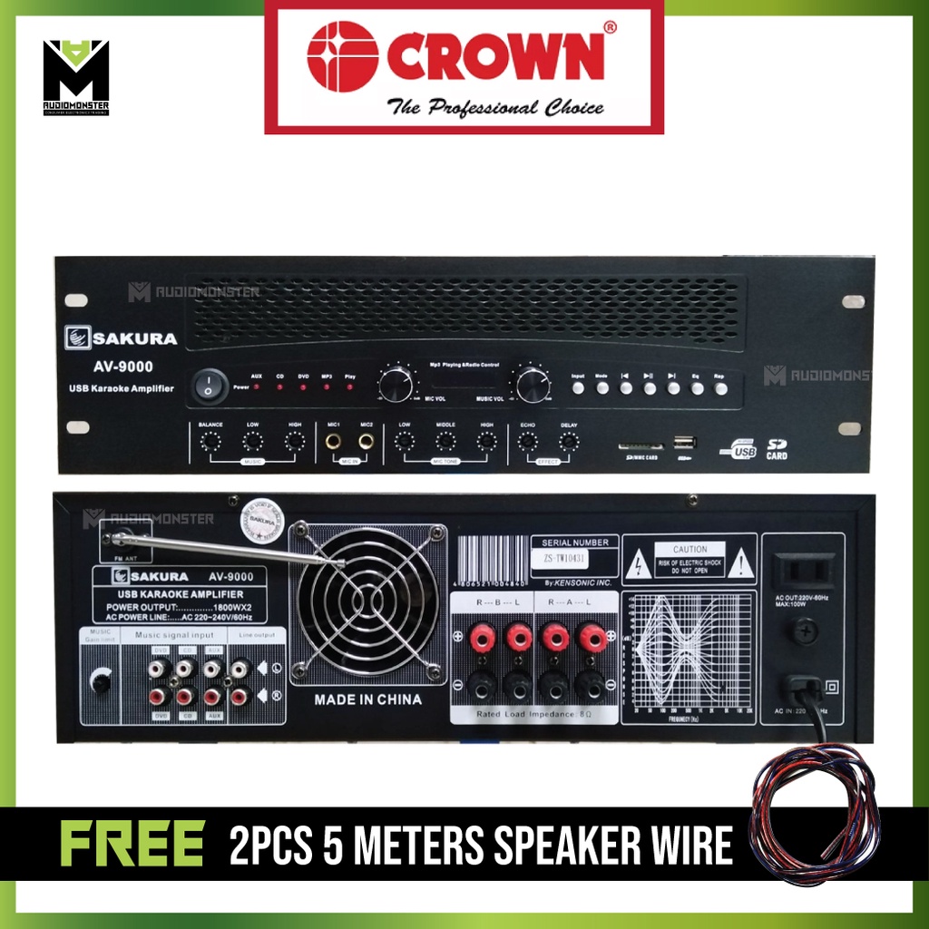 Sakura AV9000 1800Wx2 Karaoke Amplifier OriginalBrand New Shopee