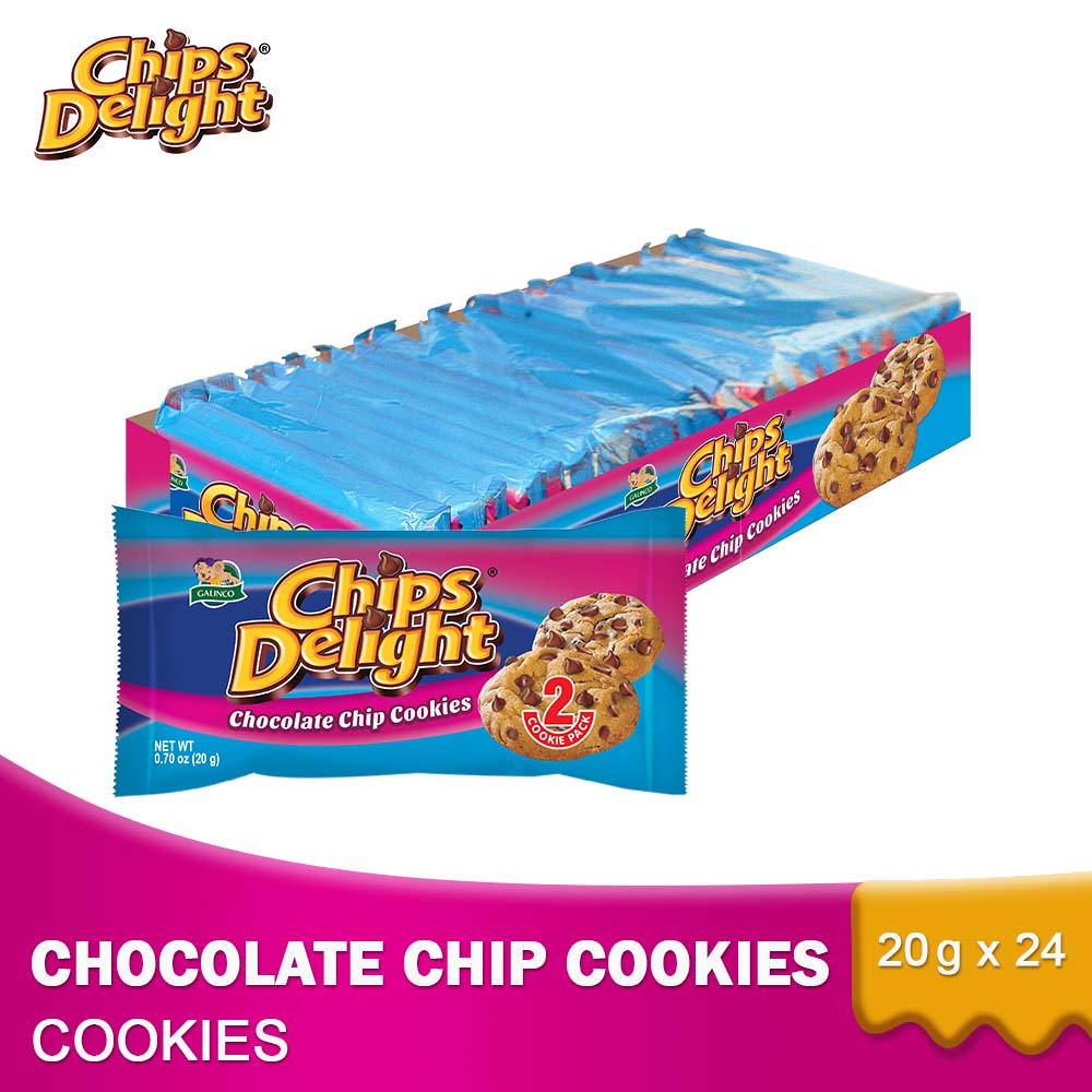 Chips Delight Chocolate Chip Cookies Original 20g (Pack of 24) Shopee