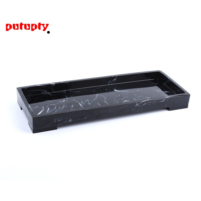 R Black Bathroom Countertops Storage Tray Marble Stone Vanity Tray