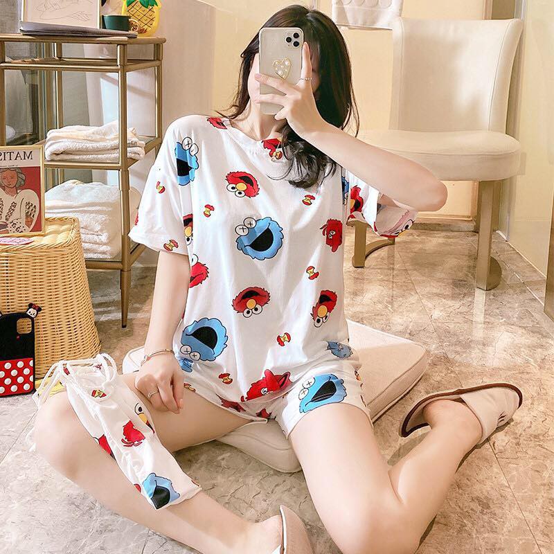 lovely women pajamas M-2XL cotton silk Sleepwear Nightwear COD | Shopee ...