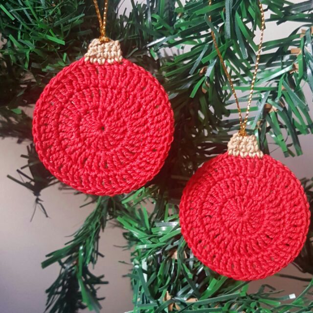 Crocheted Christmas Ornaments Christmas Balls Shopee Philippines