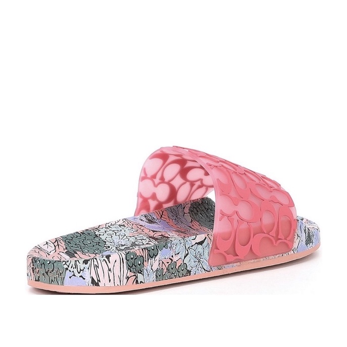 COACH Udele Floral Logo Sport Pool Slides Orchid Size Only