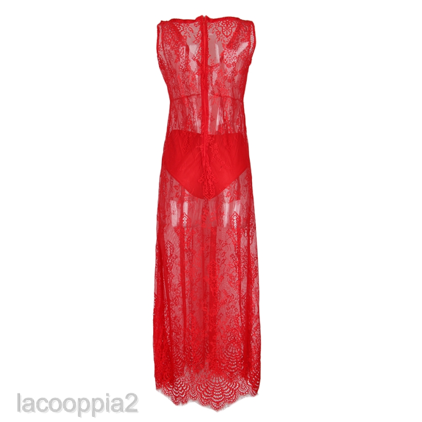 red sheer maxi dress