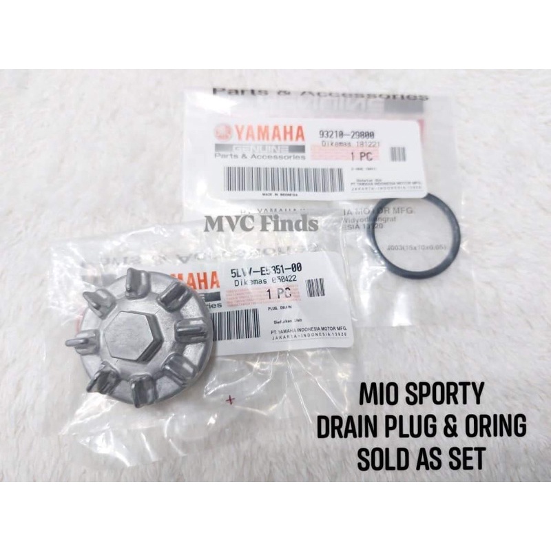 YAMAHA GENUINE MIO SPORTY DRAIN PLUG & ORING SOLD AS SET Shopee