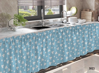 Sale Lababo Curtain Kitchen Sink Curtains Fresh Blue Flower 70cm*150cm 1PC COD No Ring Kurtina #6
