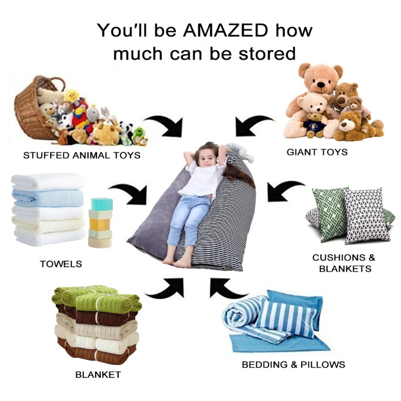 stuffed animal storage pillow