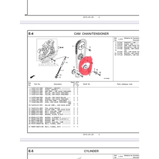 CB125 ROLLER COMP., CAM CHAIN TENSIONER ORIGINAL HONDA 14502-KYY-901 ...