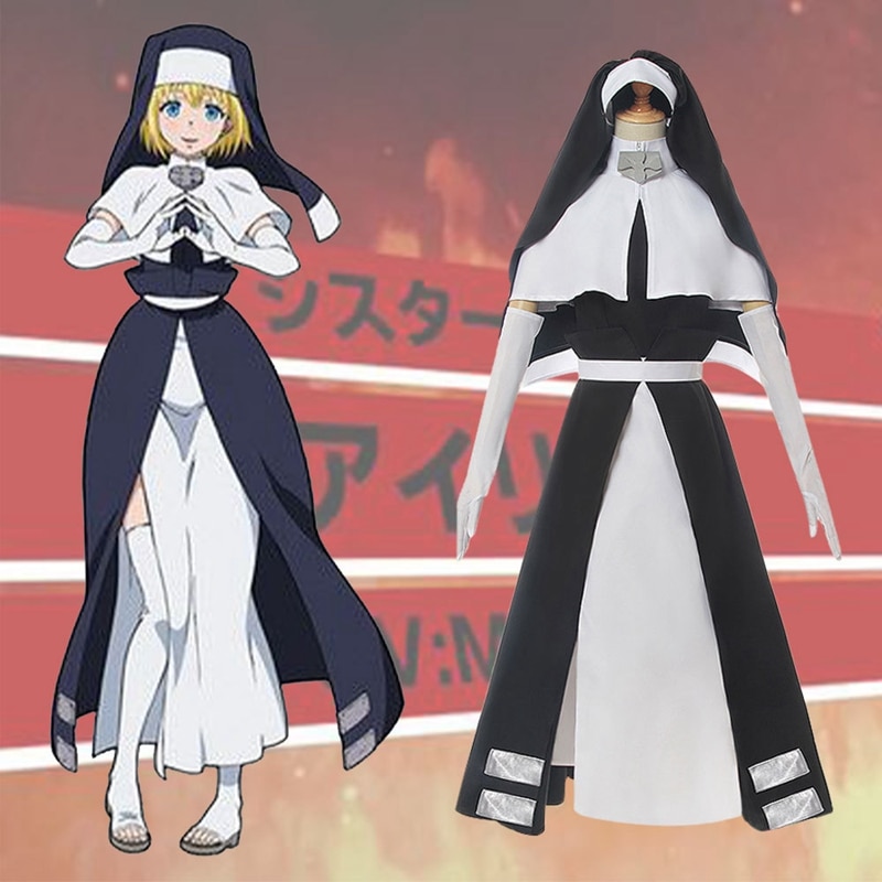 Anime Fire Force Iris Cosplay Costumes Nun Uniform Women Dress Full Set  Halloween Cos Female Clothin | Shopee Philippines