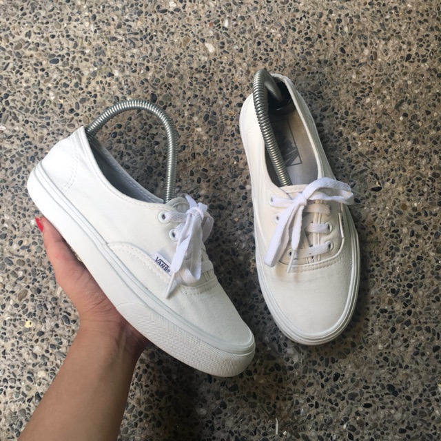 vans classic authentic triple white trainers