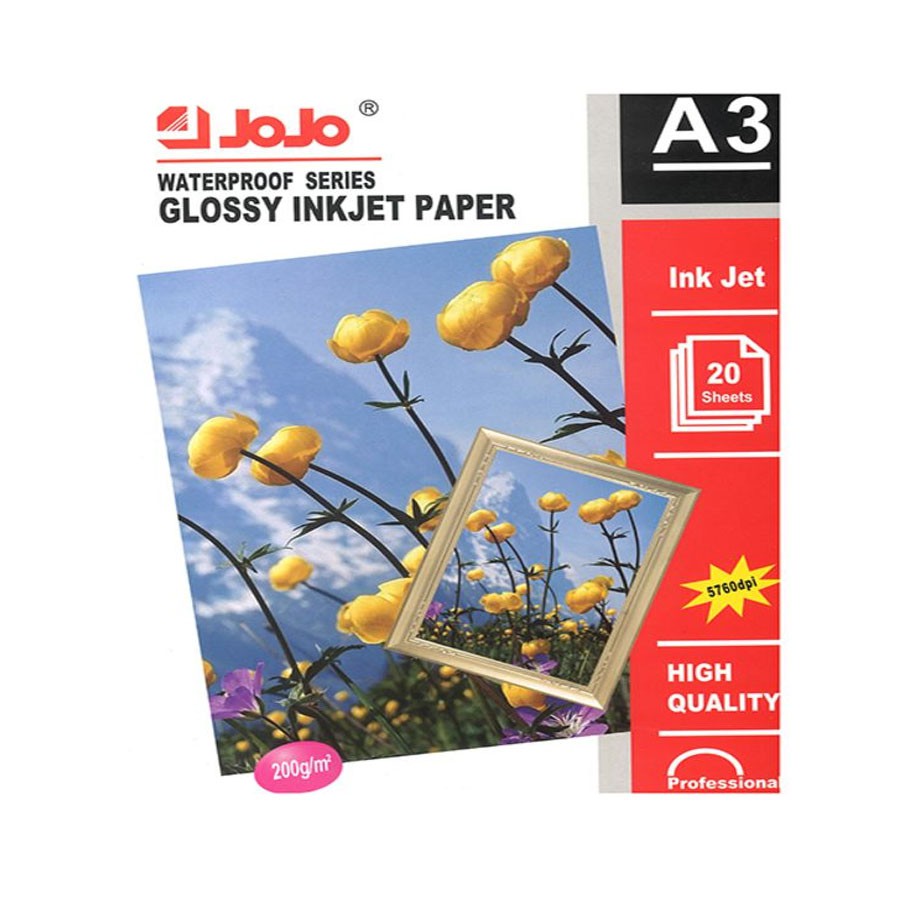 20 Sheets Jojo Waterproof Glossy Inkjet Photo Paper 200gsm Size A3 Shopee Philippines