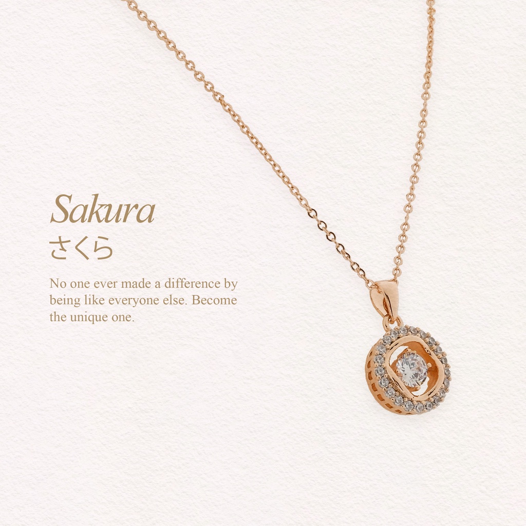 Mikana 18k Rose Gold Plated Sakura Pendant Necklace Accessories For Women Shopee Philippines