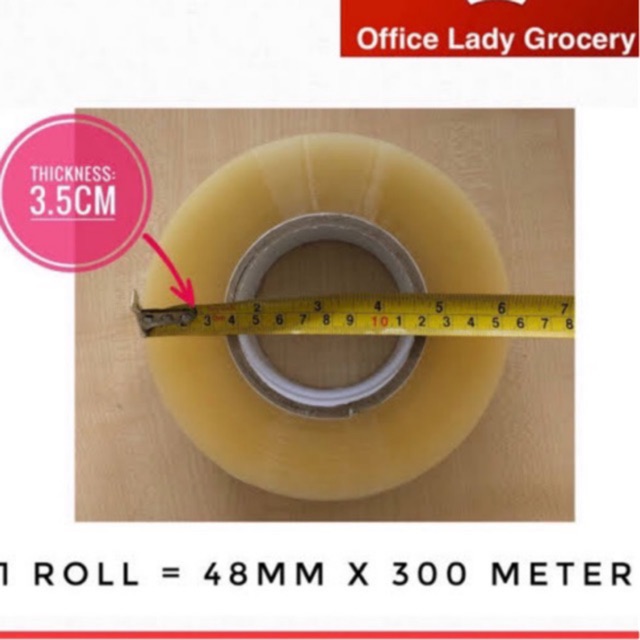Packaging tape 300m x 50mm transparent clear cargo tapes Shopee
