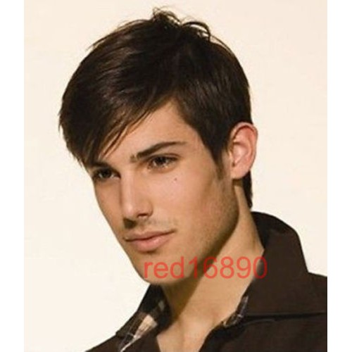 Fashion Men Natural Short Hair Straight Layered Style Shopee