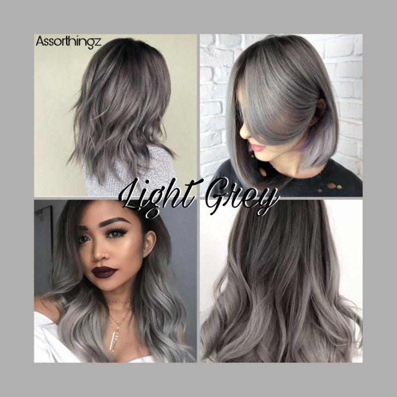 Light Grey Hair Color With Bleaching Set | Shopee Philippines