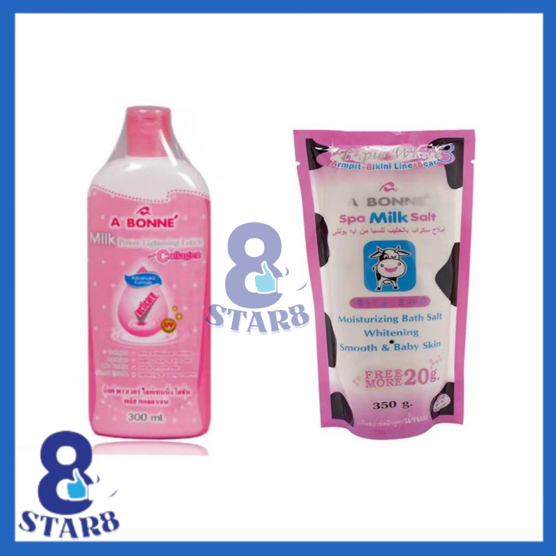 a bonne lotion collagen 300 ML and spa milk salt 350 g for body scrub
