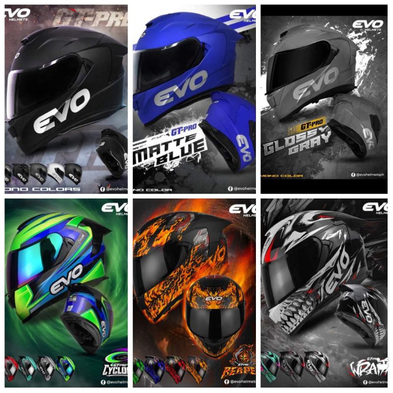 Evo Helmet Gt Pro Mono Color Wraith Shopee Philippines