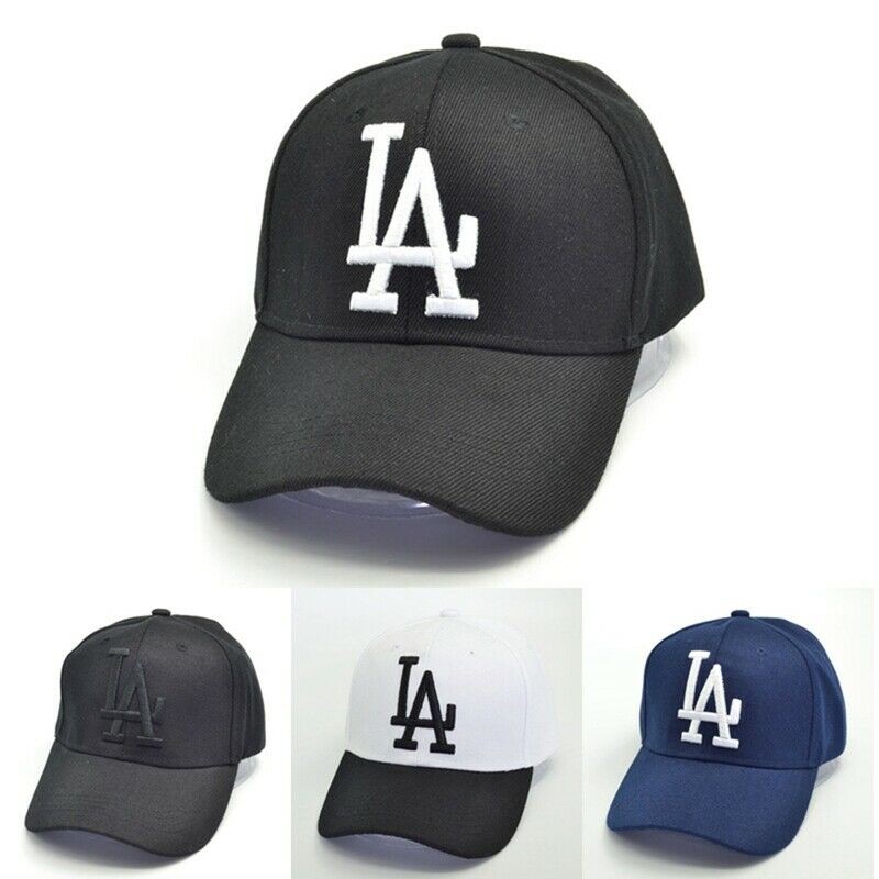 Men Women LA letter Baseball Caps Dodgers Embroidery Black Hip Hop Bone