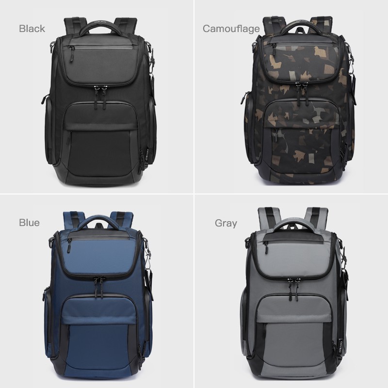 OZUKO Men Large Capacity Waterproof Laptop Backpack Business Travel Bag USB Charging - Image 2