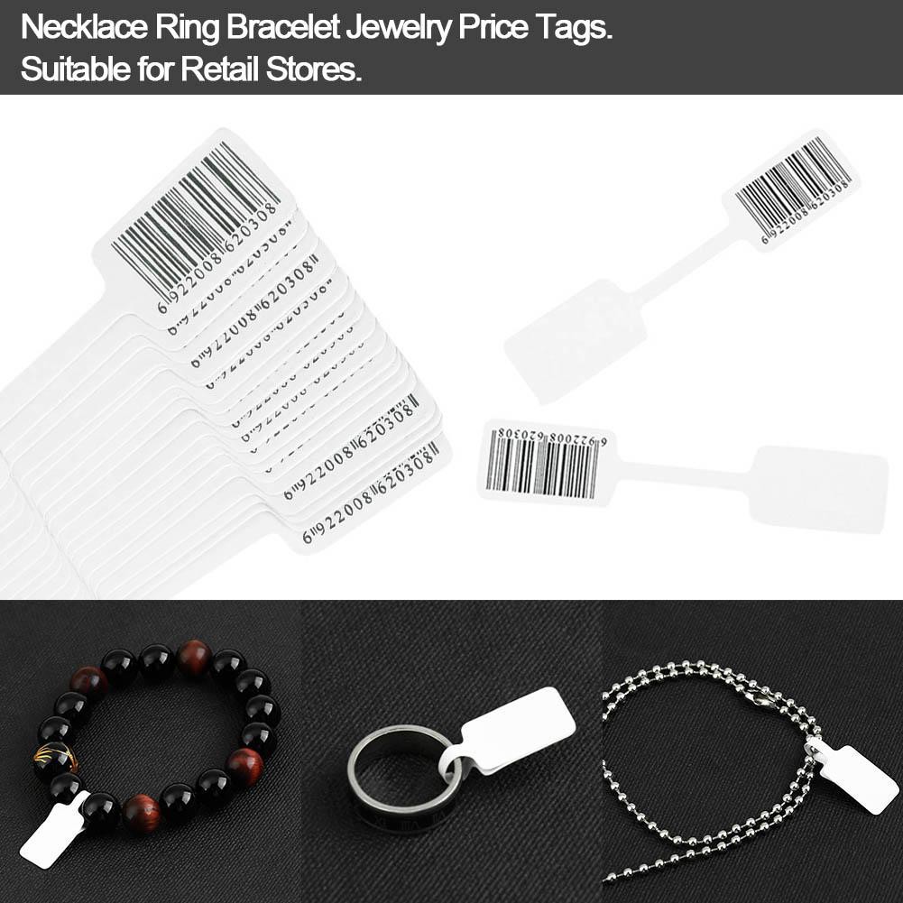 Bag White Blank Price Tags Necklace Ring Jewelry Labels Paper Stickers 100pcs 