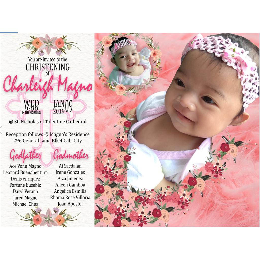 Invitation Template For Christening And 1st Birthday Free Download