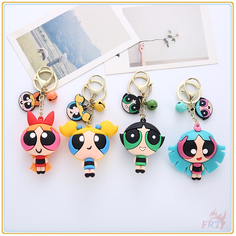 The Powerpuff Girls Blossom / Bubbles / Buttercup / Blisstina Keychains 1Pc Cartoon Characters