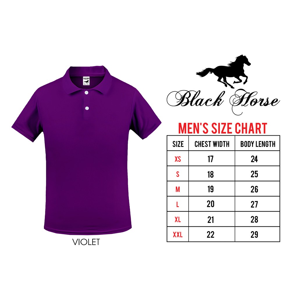 T-Shirt Poloshirt Adult Plainshirt Unisex Black Horse (Violet)