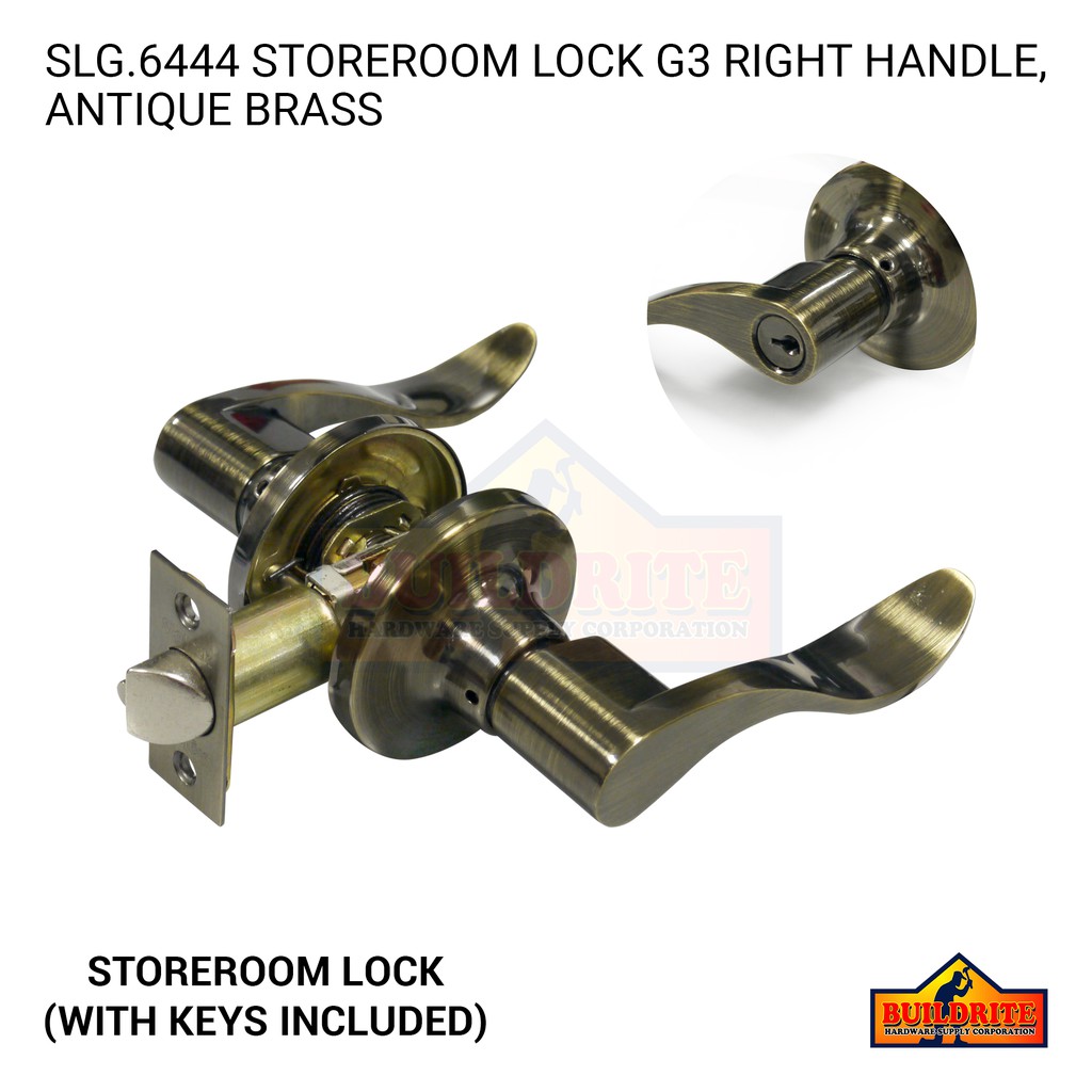 SIGLOCK L6444 Storeroom Lock G3 Right Handle Antique Brass | Shopee ...