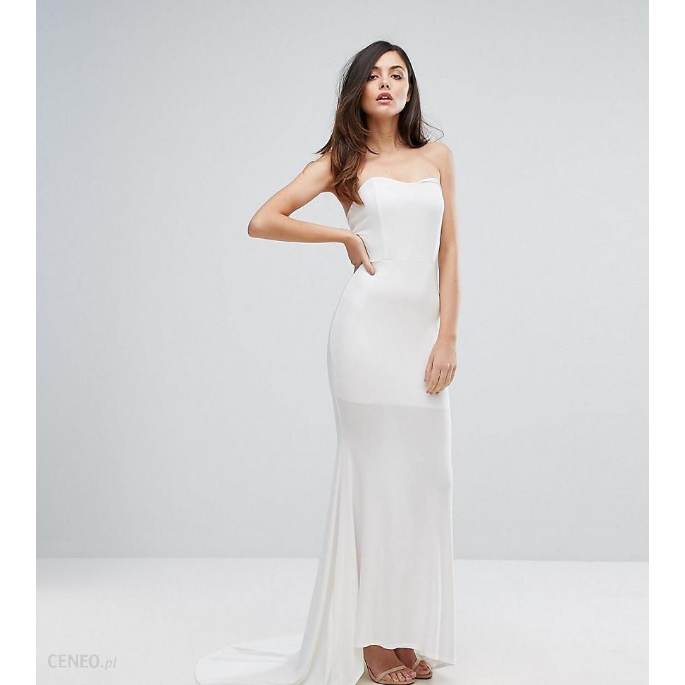 Asos Club L Fishtail White Dress Wedding Cocktail Formal