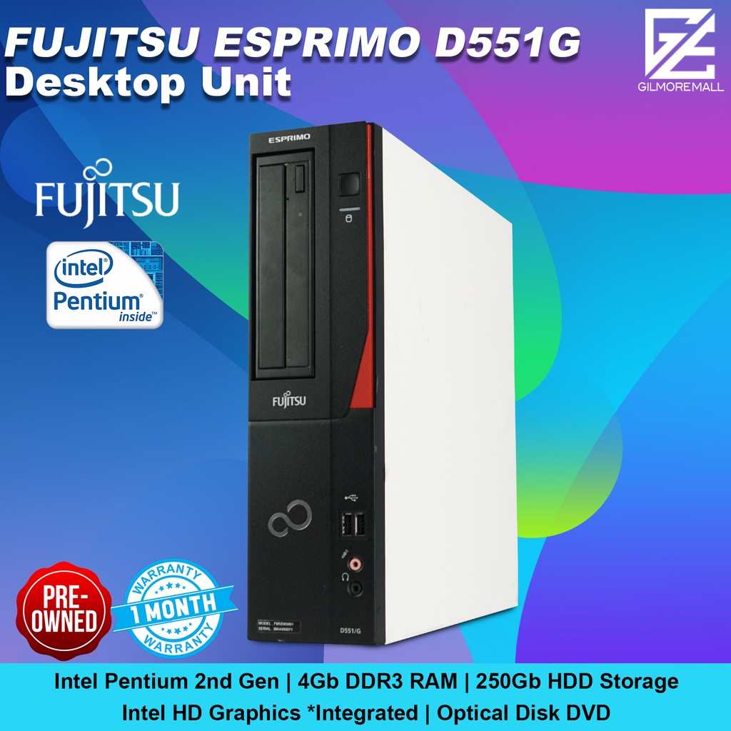 Fujitsu Esprimo D551G Desktop Slim | Intel Celeron/Pentium 4thgen 2GB/4GB  RAM 250GB HDD|GILMORE MALL | Shopee Philippines