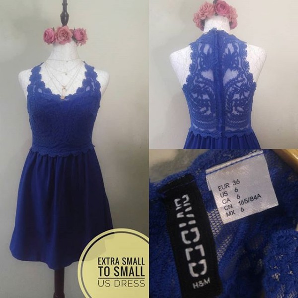 h&m royal blue dress