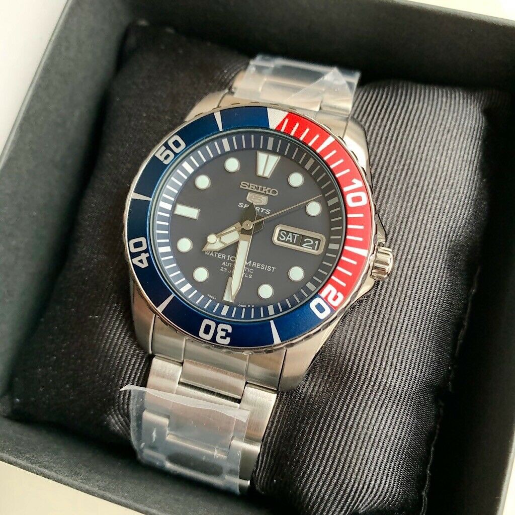 BNEW AUTHENTIC SEIKO SNZF15K1 Automatic Diver Pepsi Dial Sea Urchin Silver  Steel Watch | Shopee Philippines