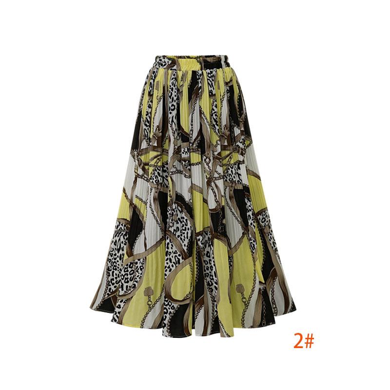 Rok Model Lipit Motif Print Bahan Sifon untuk Wanita