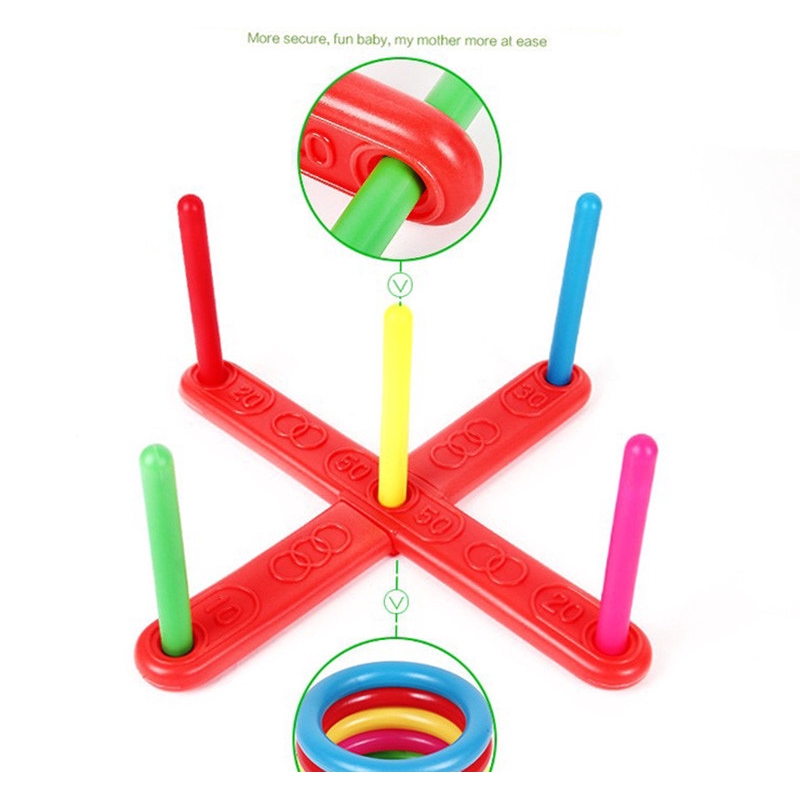 5Pcs 14.5CM Hoop Ring Toss Cast Circle Sets Educational Toy Kids Puzzle Game 
