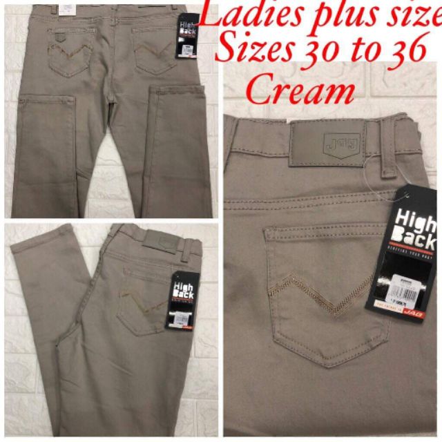 cream plus size pants