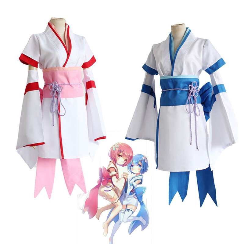 anime re life in a different world from zero ram rem kimono cosplay  costume party fancy dress