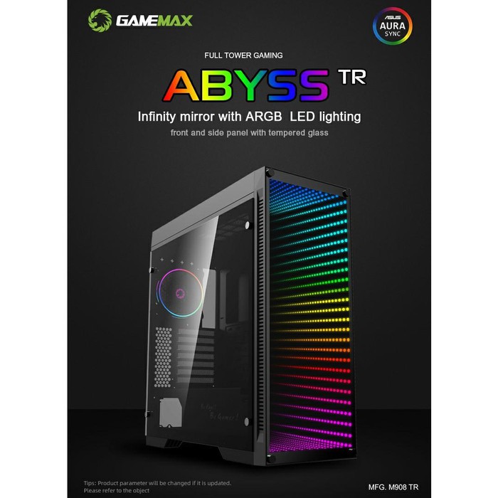 Gamemax Abyss M908 Case - Tr Black Argb Led Gaming Atx Middle Tower ...