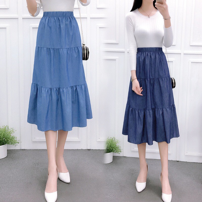 pleated denim dress