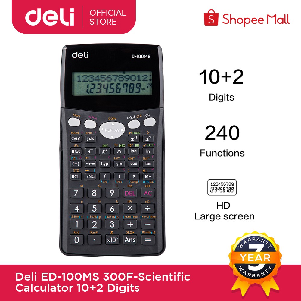 Deli ED100MS 300FScientific calculator 10+2digits Shopee Philippines