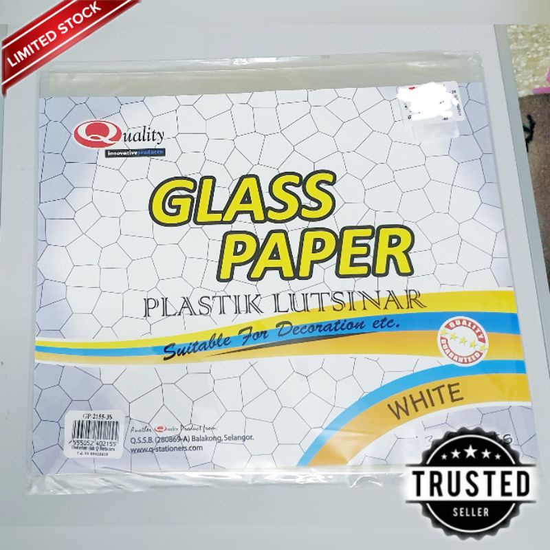 Quality Glass Paper Plastik Lutsinar Plastic Translucent For Decoration