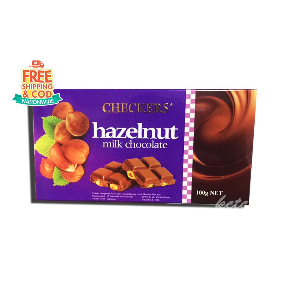 CHECKERS Hazelnut Milk Chocolate 100G Shopee Philippines