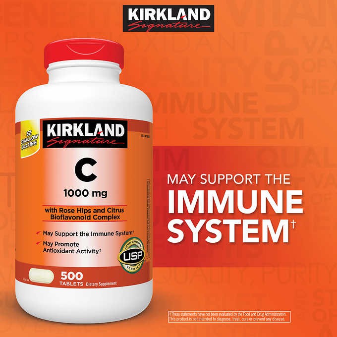 Kirkland Signature Vitamin C 1000 Mg 500 Tablets Usa Exp 11 24 Shopee Philippines