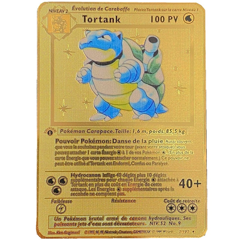 French Pokemon Metal Cards Charizard Pikachu Display Francaise Pokemon Gold V Vmax Card Playing Gam Shopee Philippines
