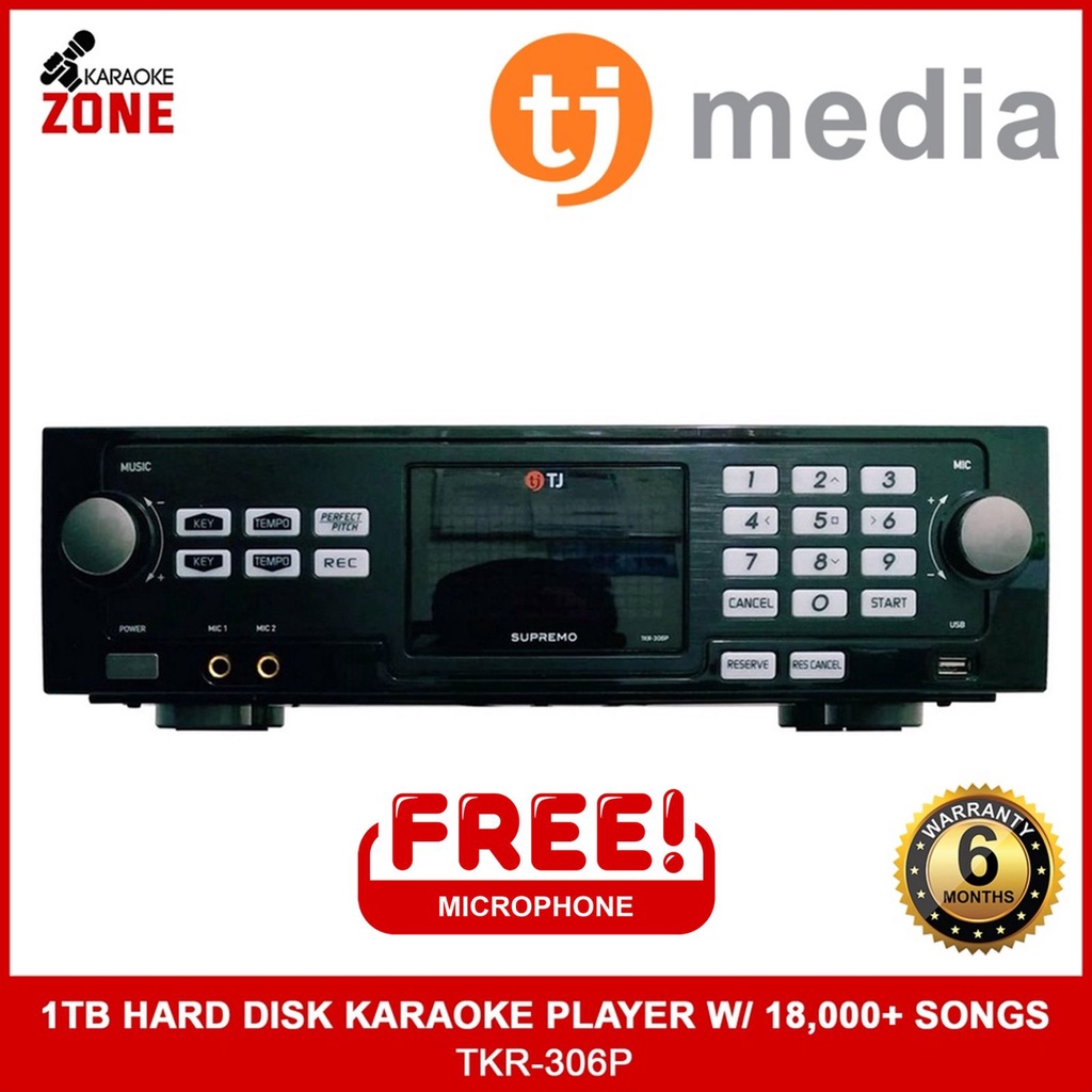 TJ Media Supremo TKR306P 1TB Hard Disk Karaoke with 18,000 English and