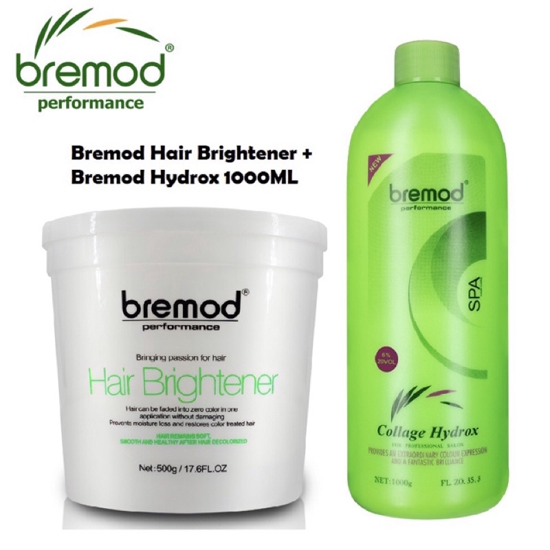 Bremod Hair Bleaching Powder Brightener 500g and Bremod Oxidizer 1000ml