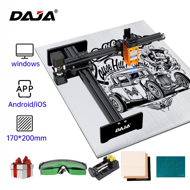 DAJA Laser Engraving Machine D2 Small Automatic Wood Carving Metal Bamboo Plastic Mini Marking