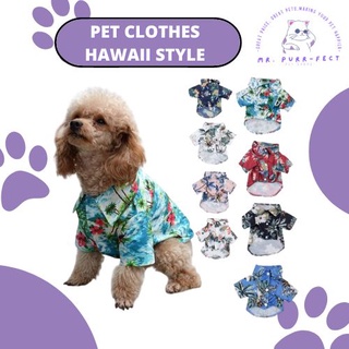 Dog Clothes Pet Cat Clothes Dog Shirt Cat Puppy Shirt Hawaii Style Floral Breathable Cool Clothes