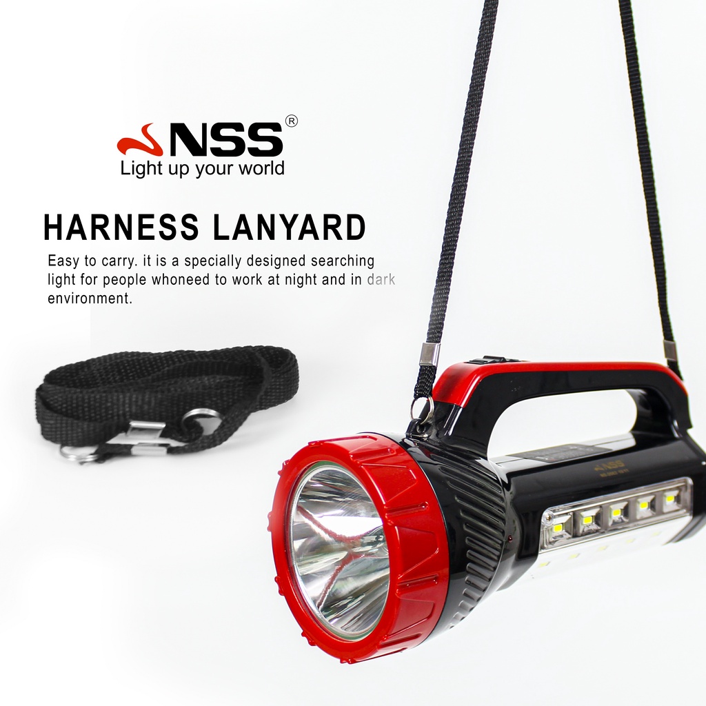 Nss Flashlight Emergency Light Handlamp Torch Lamp Led W W Strap Hand Lamp Rechargeable